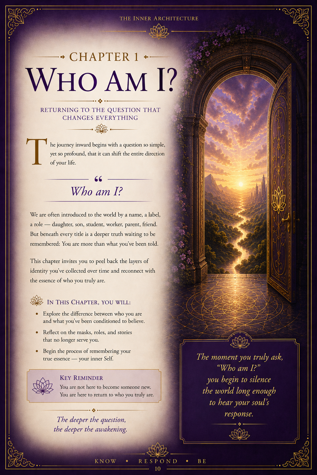 Chapter One, Who Am I?, from The Inner Architecture