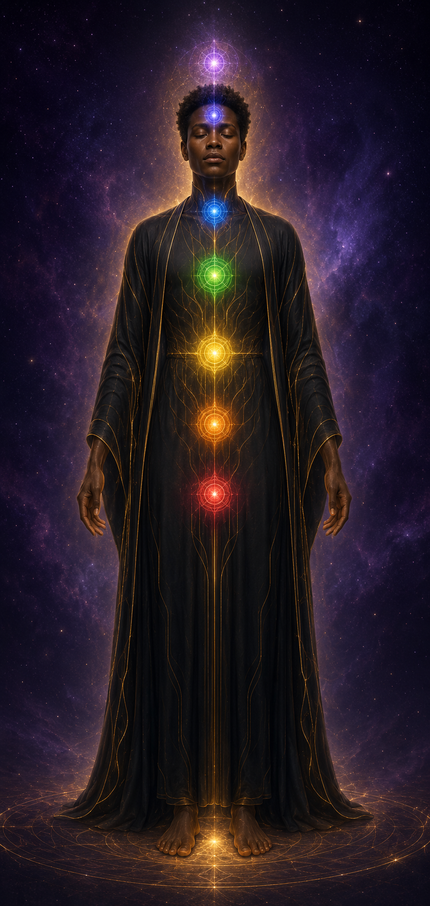 Illuminated chakra artwork for The Inner Architecture by LaTosha Wright
